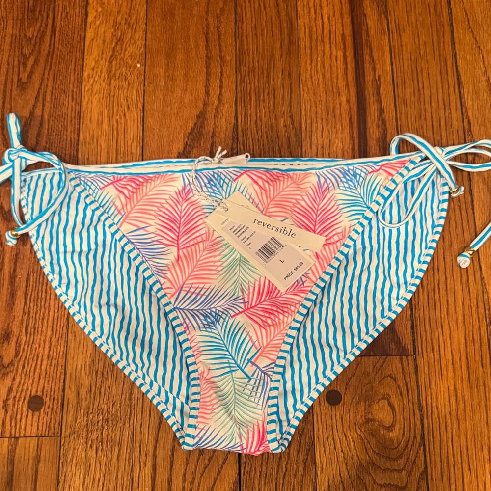 Vineyard Vines Blue and Pink Reversible Bikini Bottom